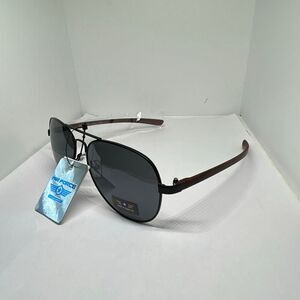 Air Force Aviator Sunglasses UV400 Metal Frame Wood Grain Temples New